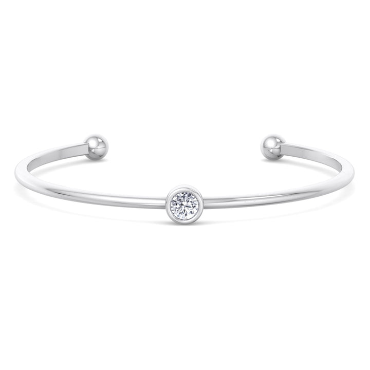 Ciella - Bezel Set Natural Diamond Solitaire Bangle - Gem Jewelers Co