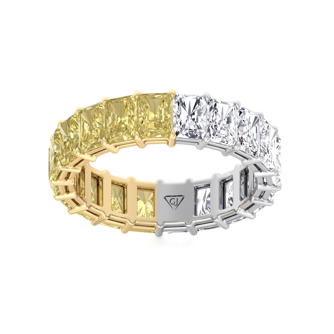 Gemma - Two Tone Radiant Cut Yellow Diamond Eternity Band - Gem Jewelers Co
