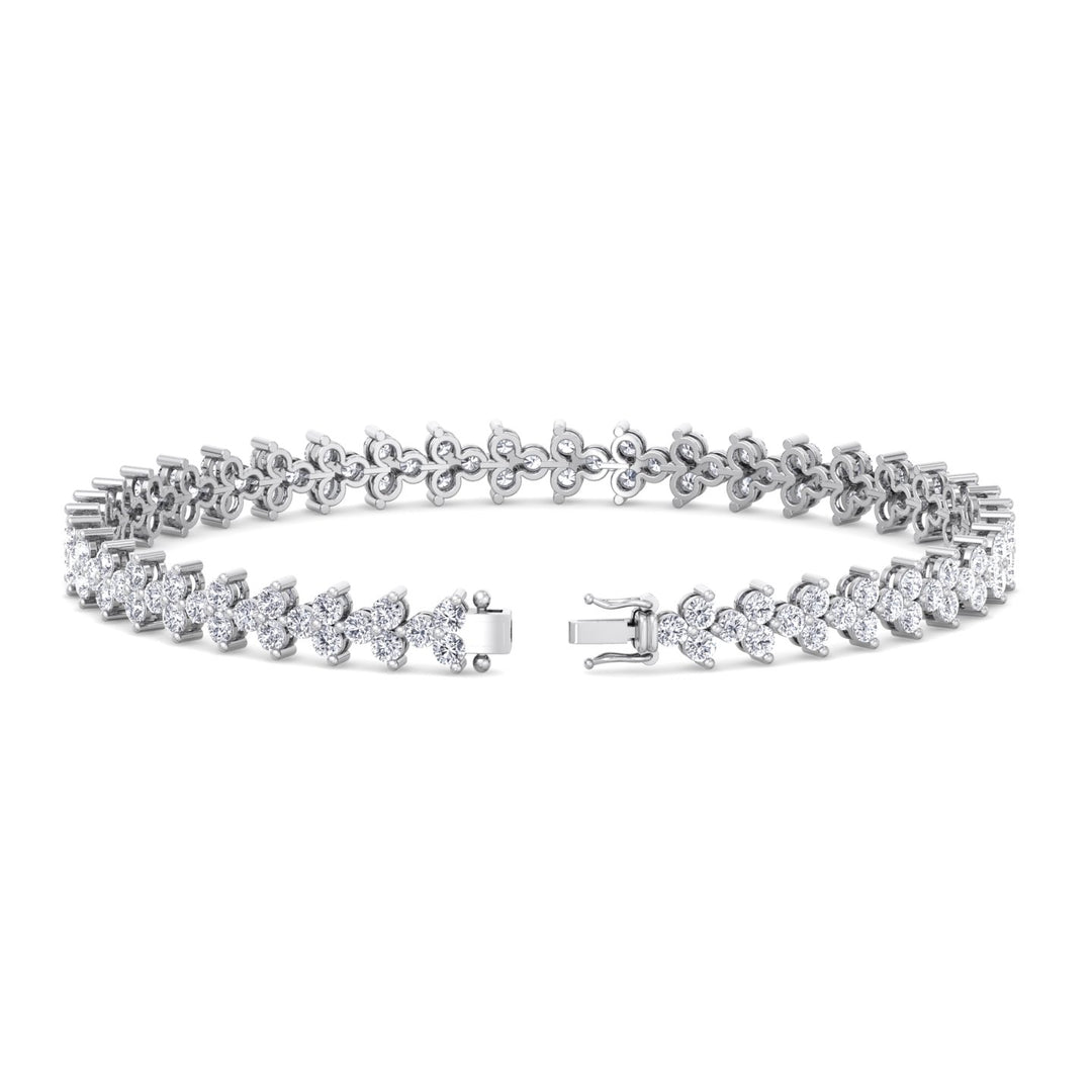 Natural Diamond Trio Tennis Bracelet White Gold 14K 18K