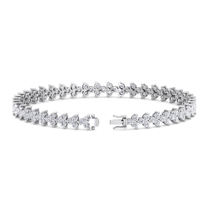 Natural Diamond Trio Tennis Bracelet White Gold 14K 18K