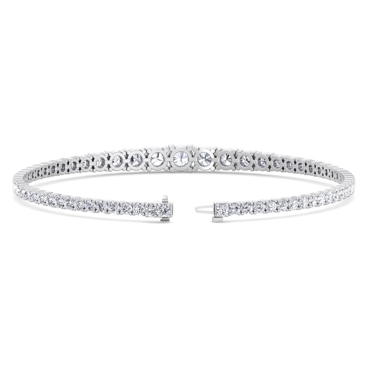 4-Prong Graduated Natural Diamond Tennis Bracelet 14K Solid Gold White