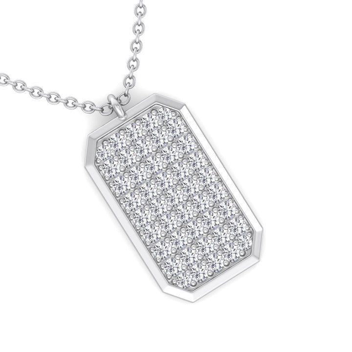 Vito - Diamond Dog Tag Pendant Necklace - Gem Jewelers Co