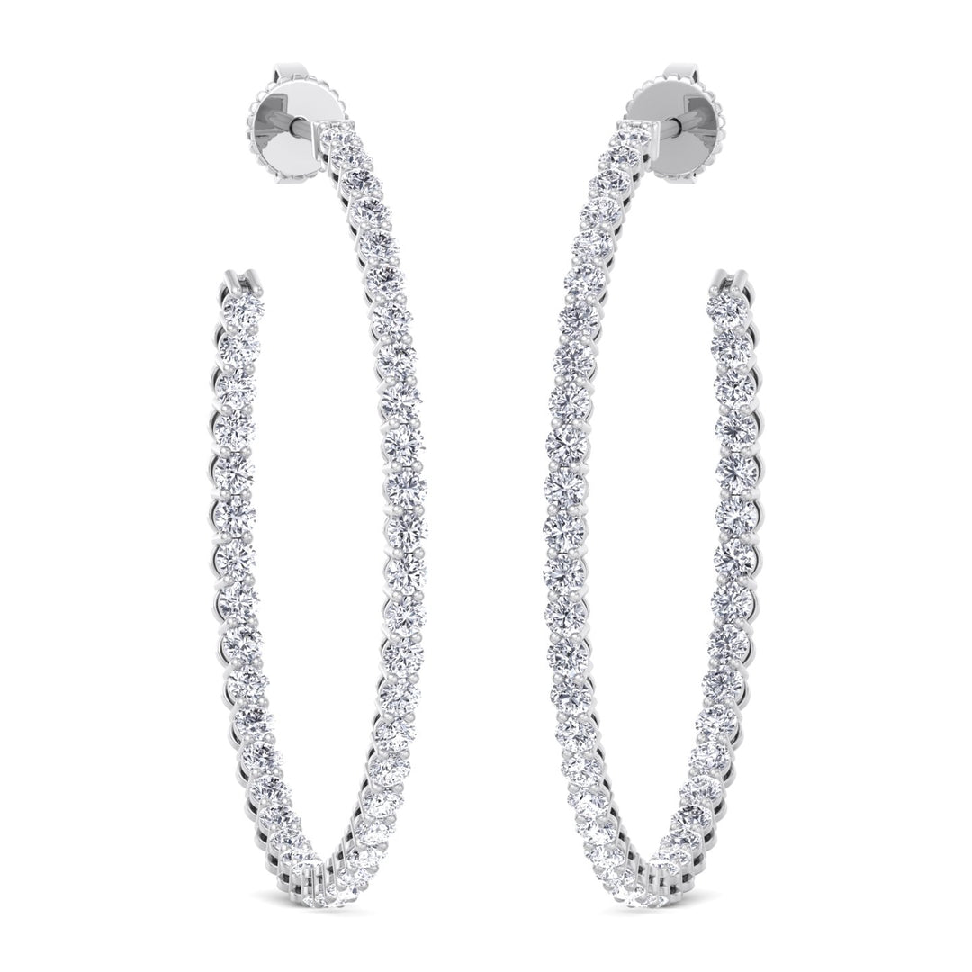 Clara - 6.2CT Round Diamond Inside Out Hoops - Gem Jewelers Co