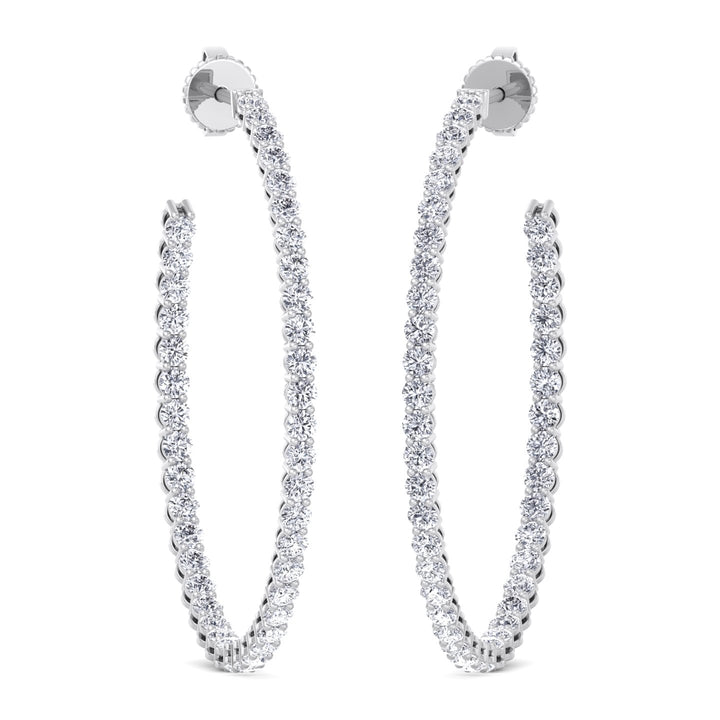Clara - 6.2CT Round Diamond Inside Out Hoops - Gem Jewelers Co