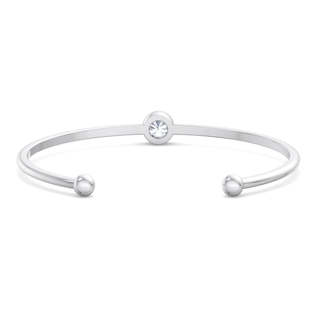 Ciella - Bezel Set Natural Diamond Solitaire Bangle - Gem Jewelers Co