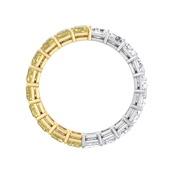 Gemma - Two Tone Radiant Cut Yellow Diamond Eternity Band - Gem Jewelers Co