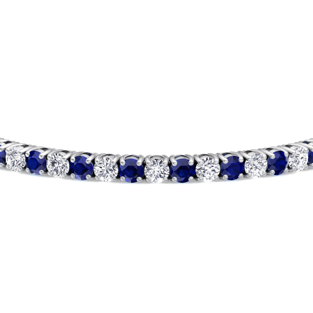Claire - Natural Diamond & Sapphire Tennis Bracelet