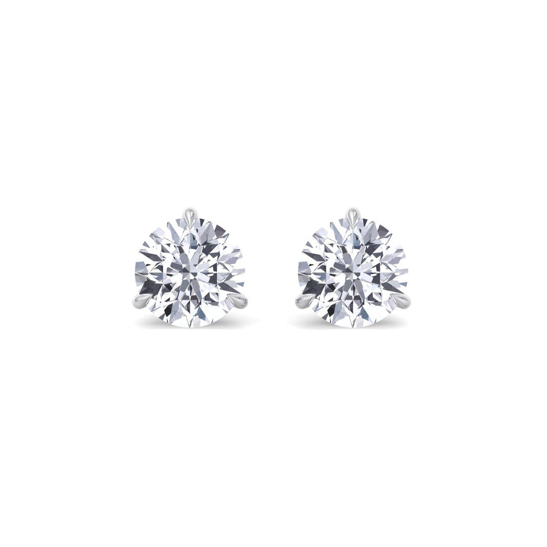 1CT T.W Round Natural Diamond Studs in 14K Gold ( Super Deal) - Gem Jewelers Co