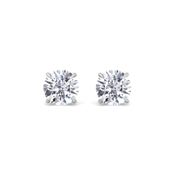 1CT T.W Round Natural Diamond Studs in 14K Gold ( Super Deal) - Gem Jewelers Co