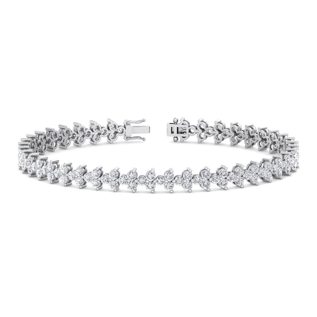 Natural Diamond Trio Tennis Bracelet White Gold 18K