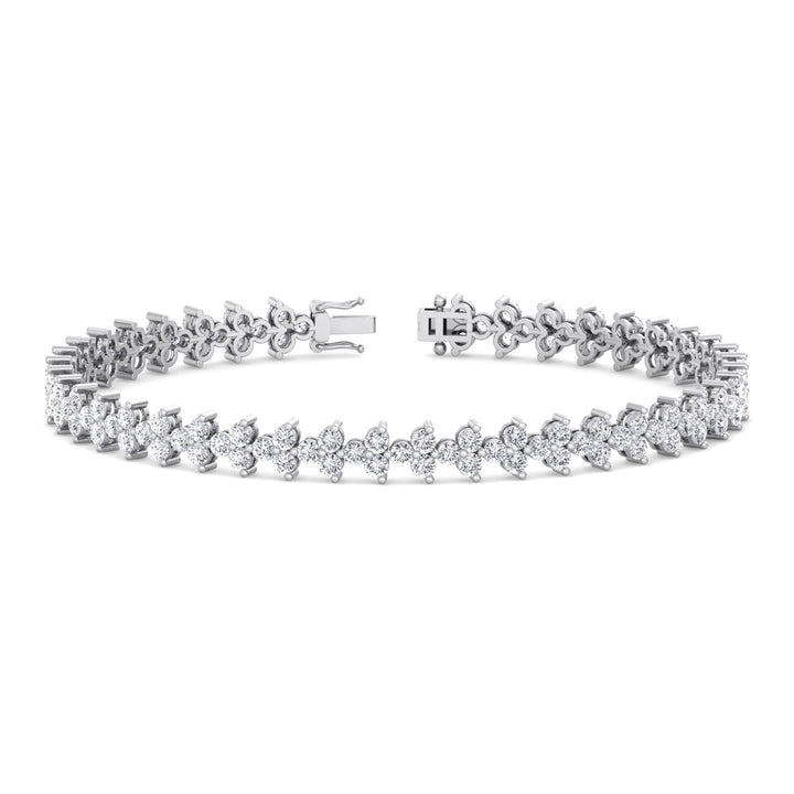 Natural Diamond Trio Tennis Bracelet White Gold 18K
