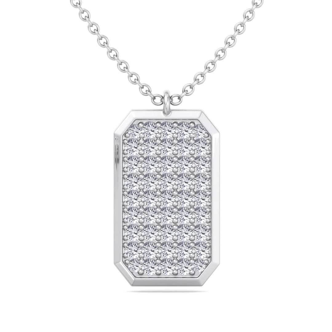 Vito - Diamond Dog Tag Pendant Necklace - Gem Jewelers Co