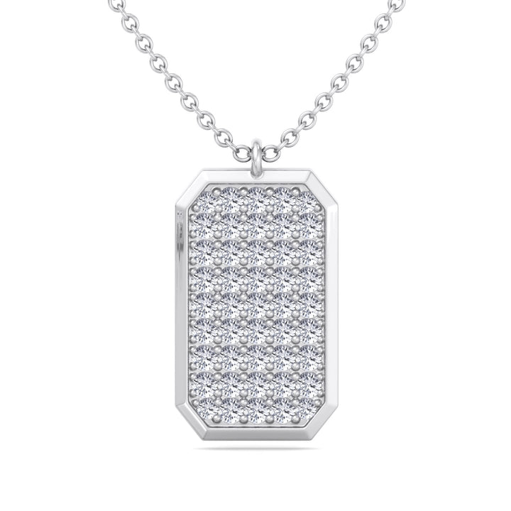 Vito - Diamond Dog Tag Pendant Necklace - Gem Jewelers Co