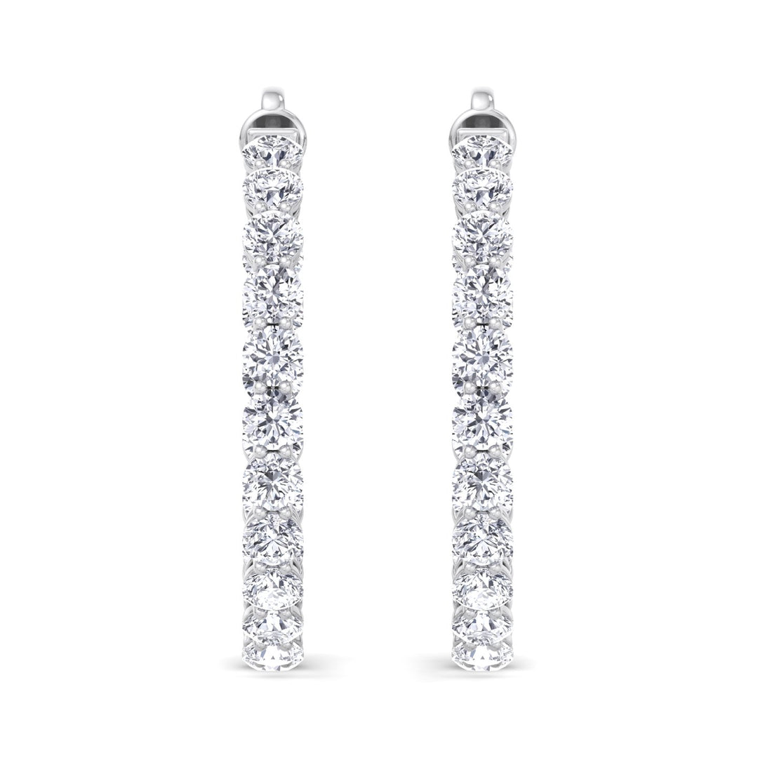 Clarice - 6.10CT Eternity Round Diamond Hoops