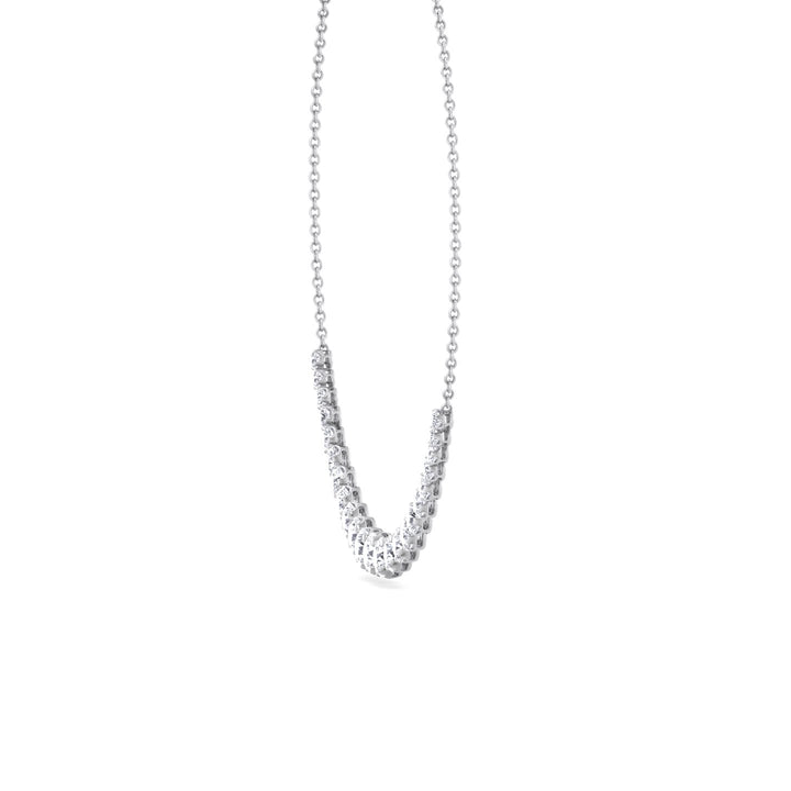 Tullia - Halfway Graduated Crown Prong Natural Diamond Tennis Necklace - Gem Jewelers Co