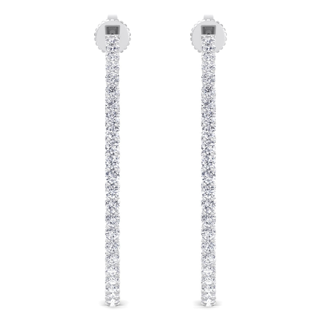 Clara - 6.2CT Round Diamond Inside Out Hoops - Gem Jewelers Co