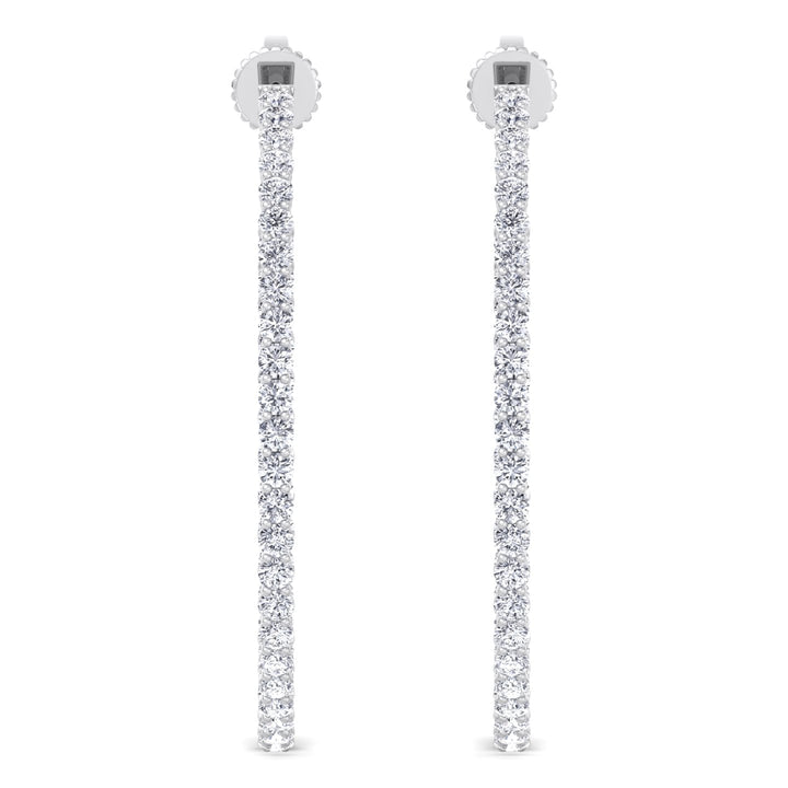 Clara - 6.2CT Round Diamond Inside Out Hoops - Gem Jewelers Co