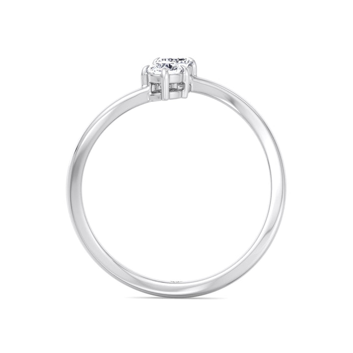 Prisca - Emerald Cut & Round Cut Diamond Stackable Ring - Gem Jewelers Co