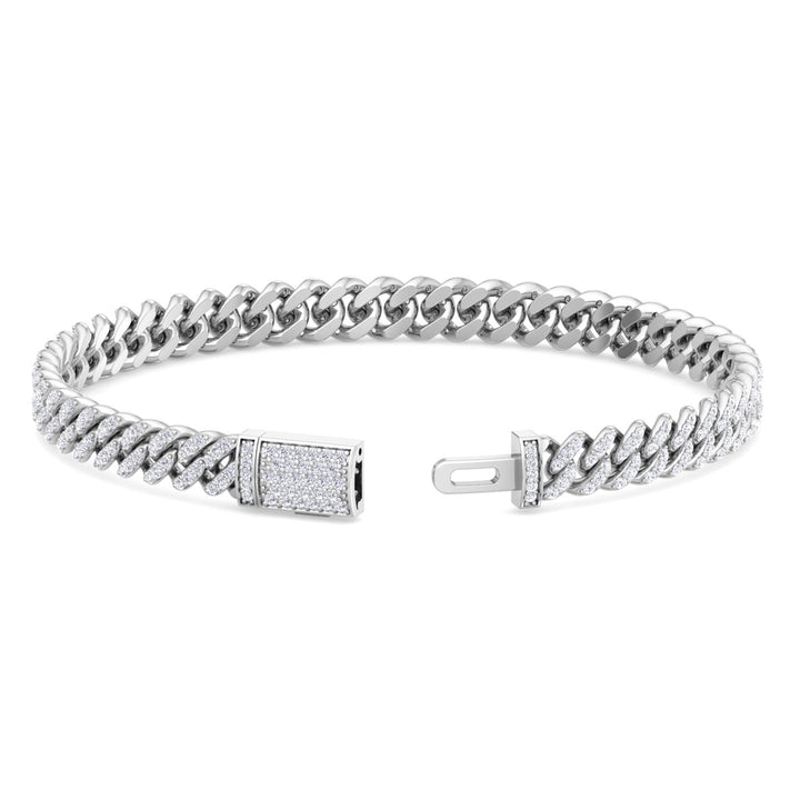 3CT Natural Diamond Cuban Link Bracelet ( 5.5mm )