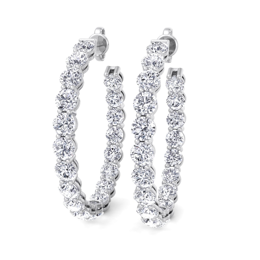 Clarice - 6.10CT Eternity Round Diamond Hoops