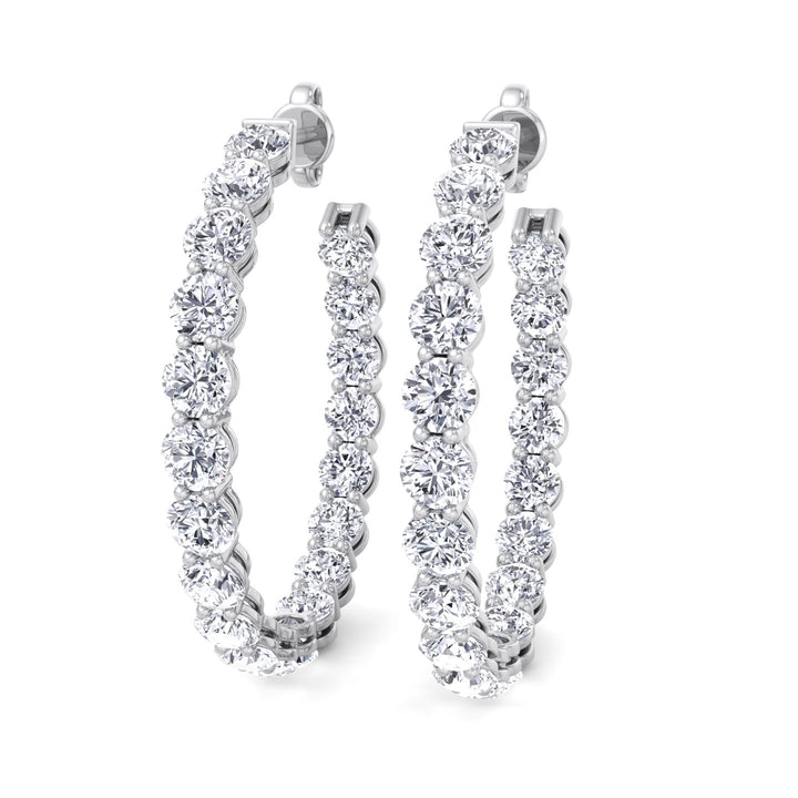 Clarice - 6.10CT Eternity Round Diamond Hoops