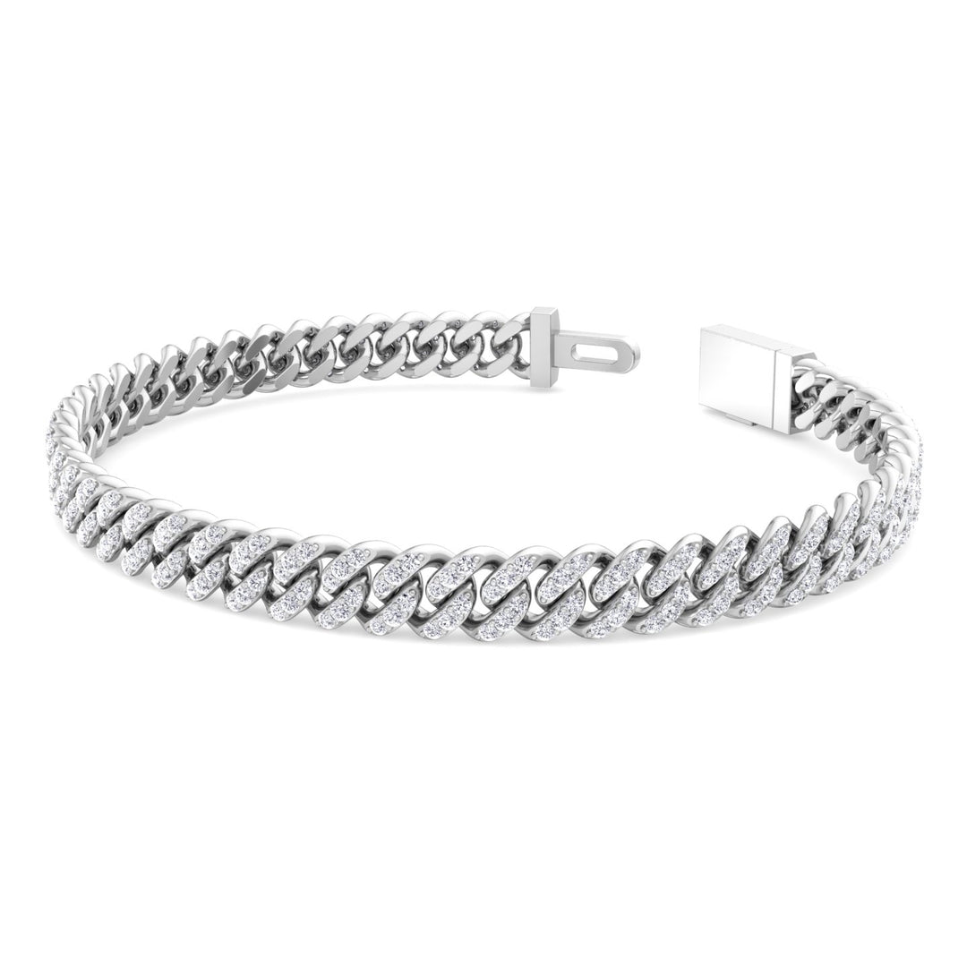 3CT Natural Diamond Cuban Link Bracelet ( 5.5mm )