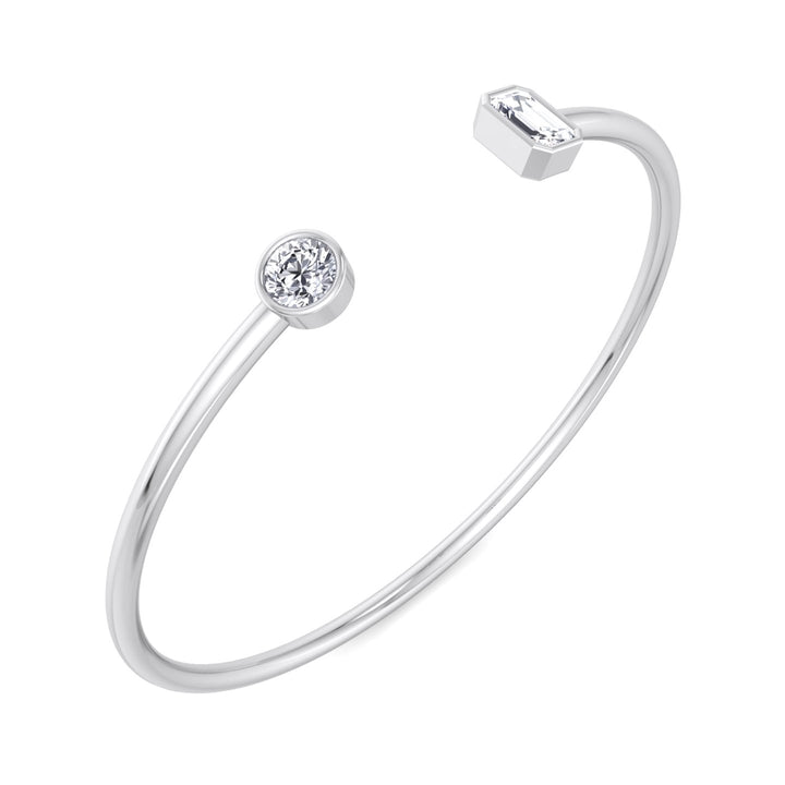 bezel-set-round-and-emerald-cut-diamond-open-cuff-bangle-solid-white-gold