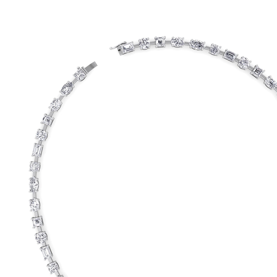 Selani - Multi Shape Diamond Tennis Necklace - Gem Jewelers Co