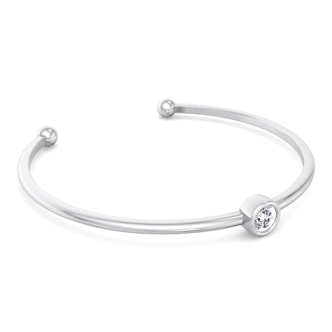 Ciella - Bezel Set Natural Diamond Solitaire Bangle - Gem Jewelers Co
