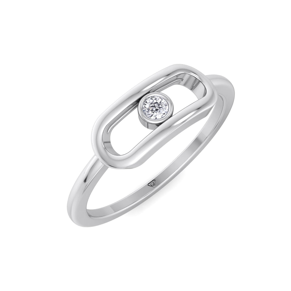 Bria - Fashion Diamond Gold Ring with Single Bezel Stone - Gem Jewelers Co