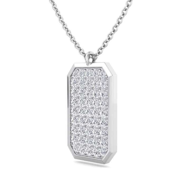 Vito - Diamond Dog Tag Pendant Necklace - Gem Jewelers Co