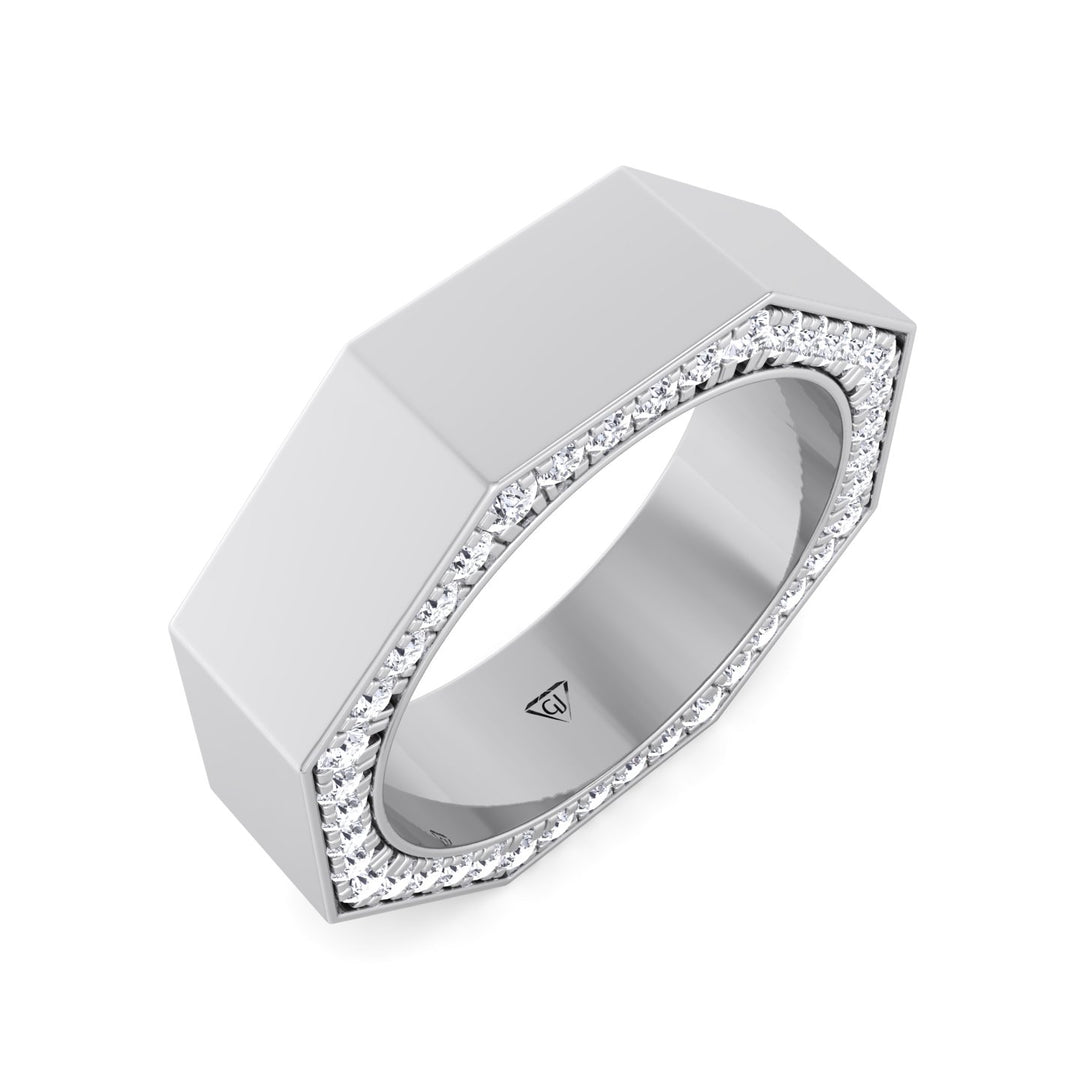 Enrico - Hidden Diamond Wedding Band - Gem Jewelers Co