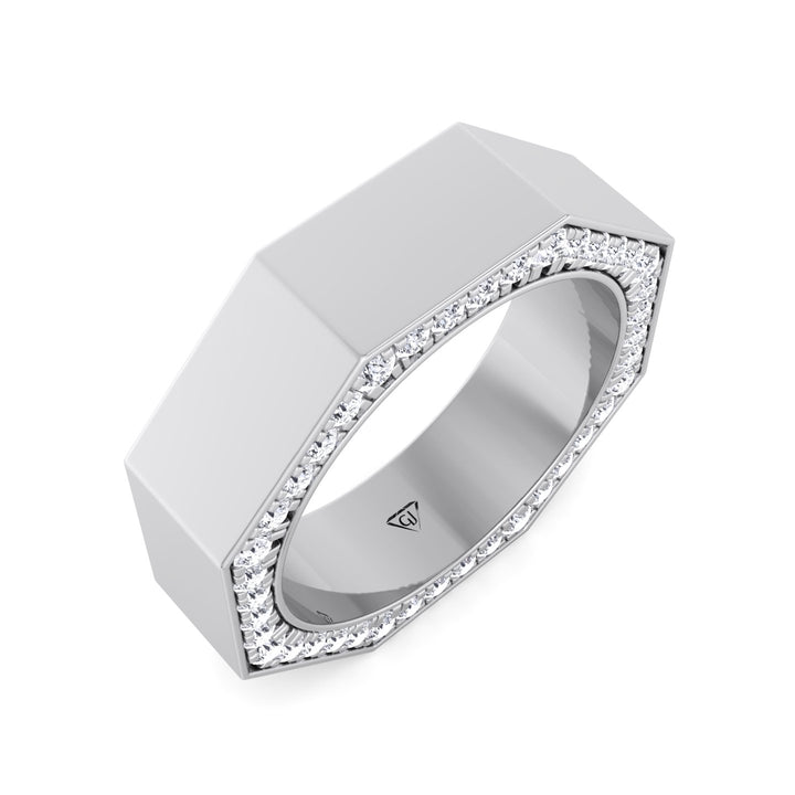 Enrico - Hidden Diamond Wedding Band - Gem Jewelers Co