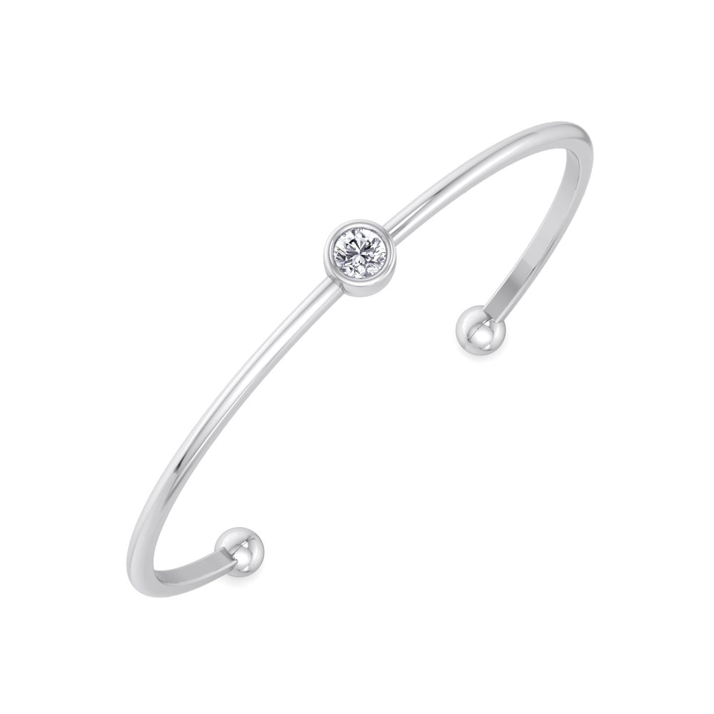 Ciella - Bezel Set Natural Diamond Solitaire Bangle - Gem Jewelers Co