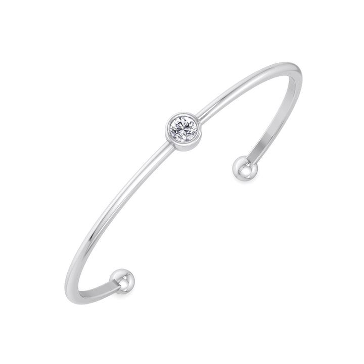 Ciella - Bezel Set Natural Diamond Solitaire Bangle - Gem Jewelers Co