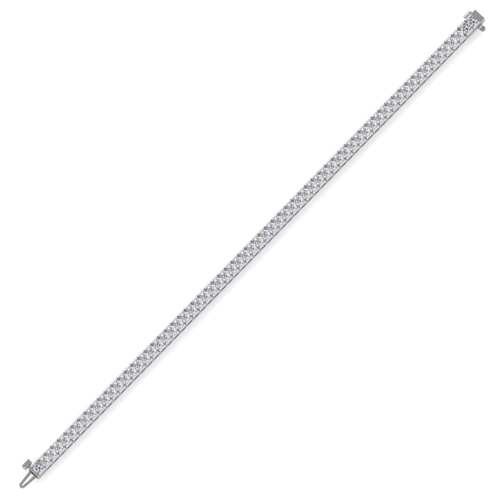 Channel Setting Round Cut Natural Diamond Tennis Bracelet  White Gold