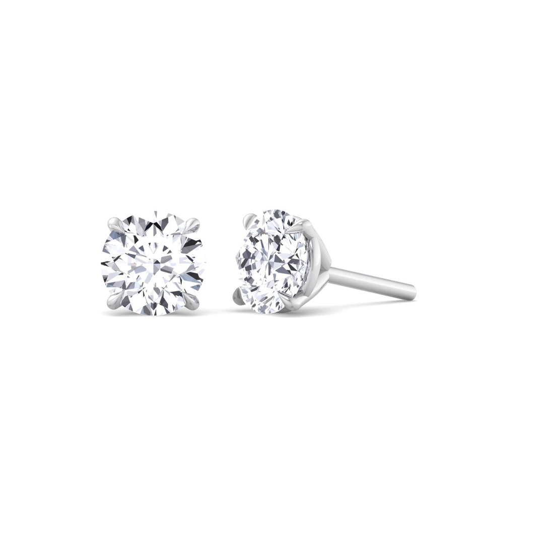 1CT T.W Round Natural Diamond Studs in 14K Gold ( Super Deal)