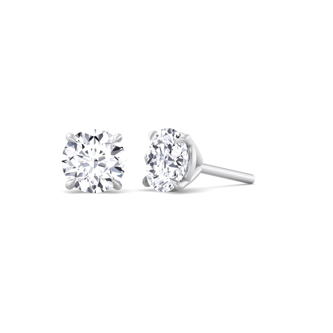 1CT T.W Round Natural Diamond Studs in 14K Gold ( Super Deal) - Gem Jewelers Co