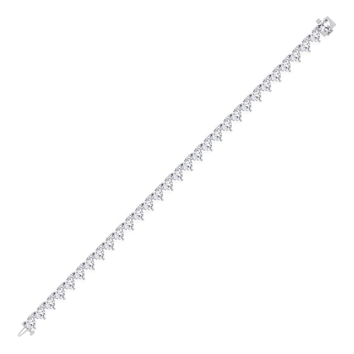 Heart Shape Natural Diamond Tennis Bracelet White