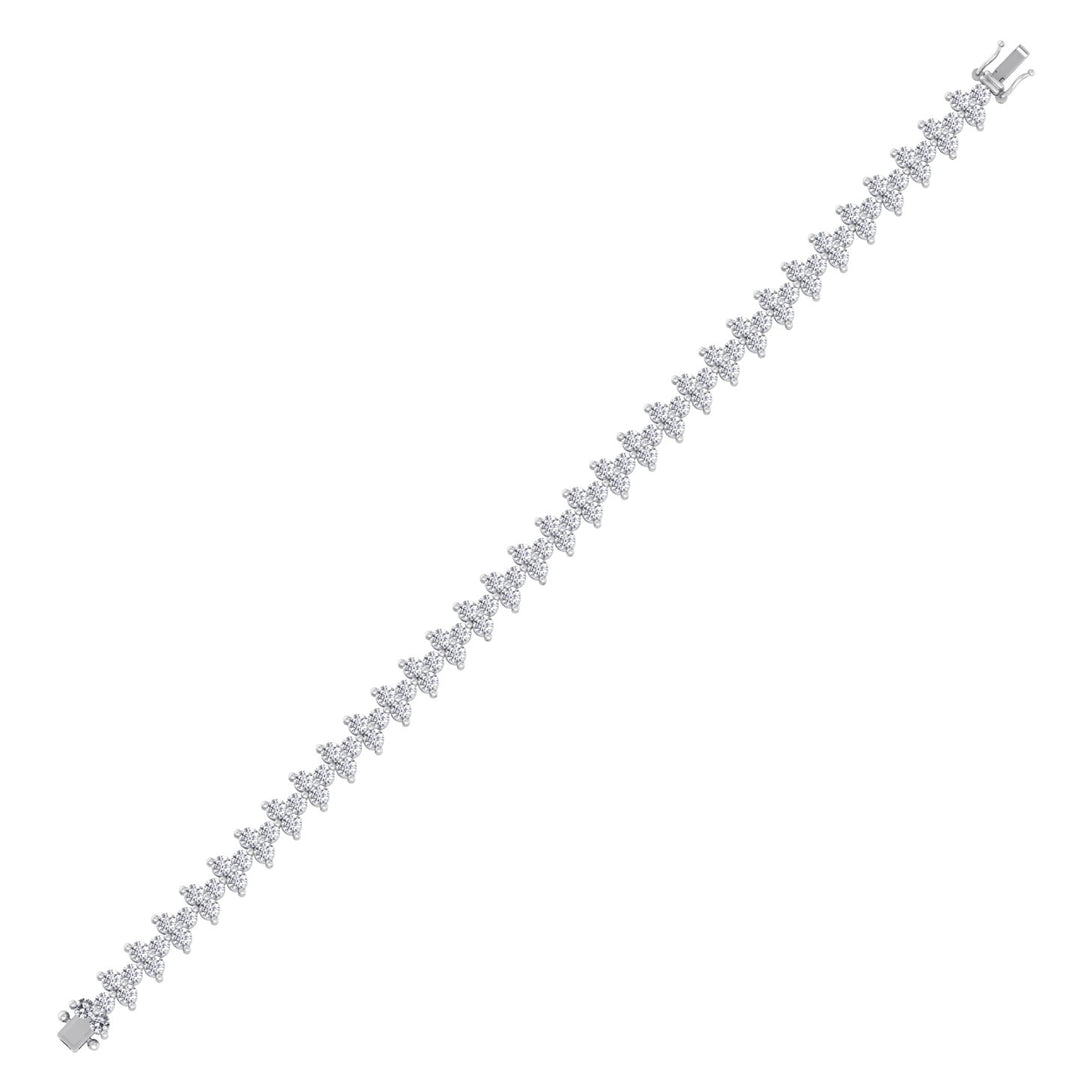 Natural Diamond Trio Tennis Bracelet White Gold