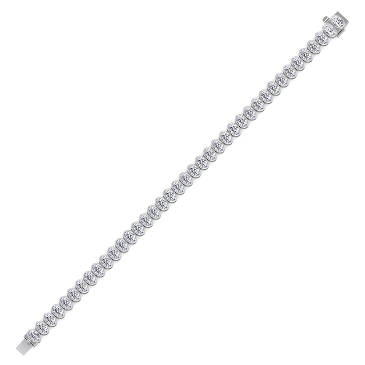 Paola - Bezel Set Oval Shape Natural Diamond Tennis Bracelet - Gem Jewelers Co