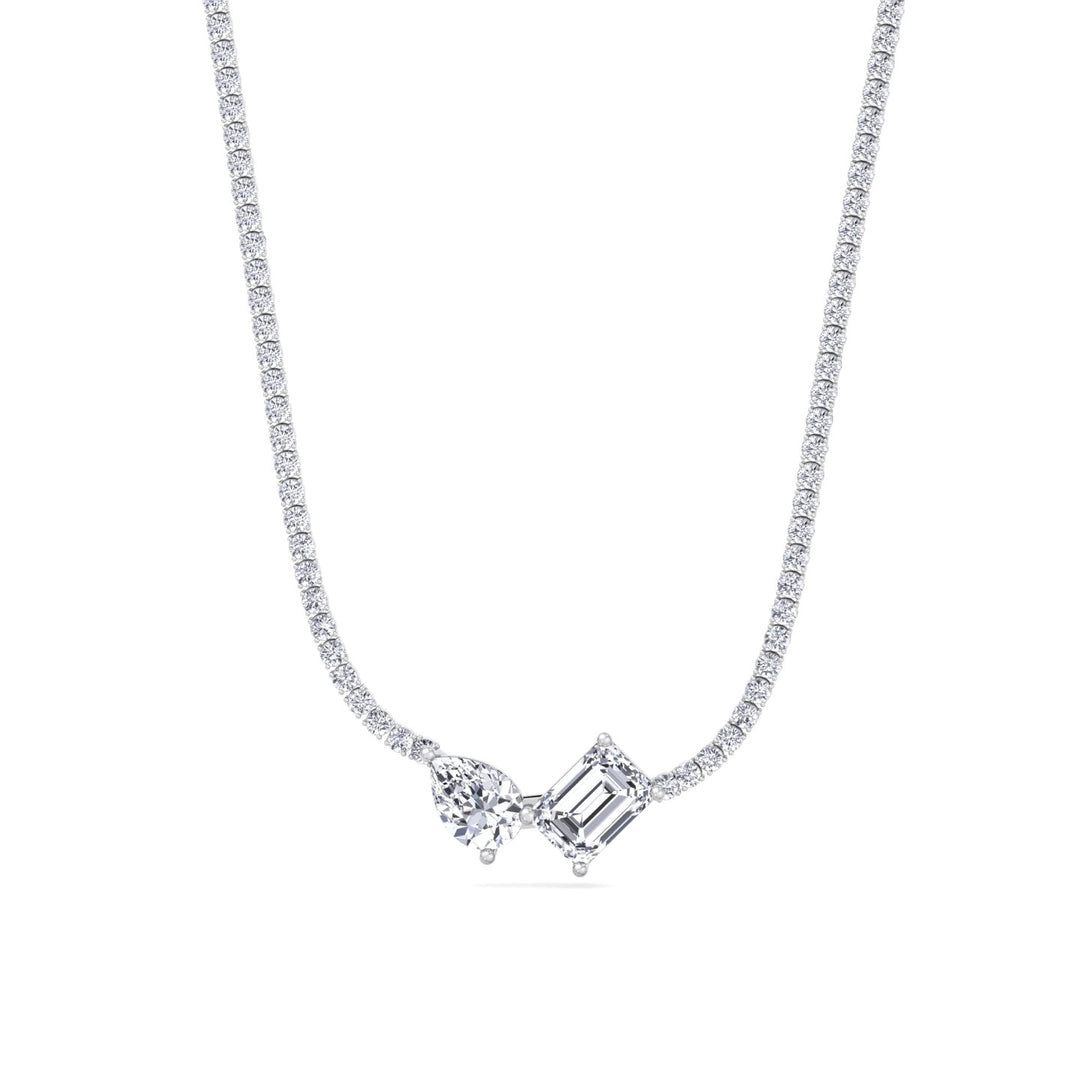 Taron - Toi Et Moi Diamond Tennis Necklace - Gem Jewelers Co