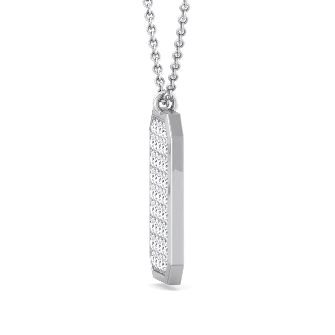 Vito - Diamond Dog Tag Pendant Necklace - Gem Jewelers Co
