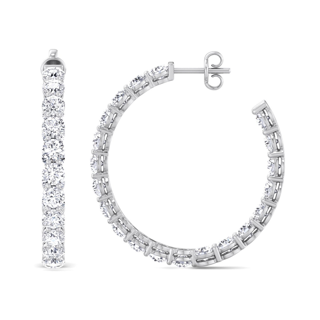 Clarice - 6.10CT Eternity Round Diamond Hoops