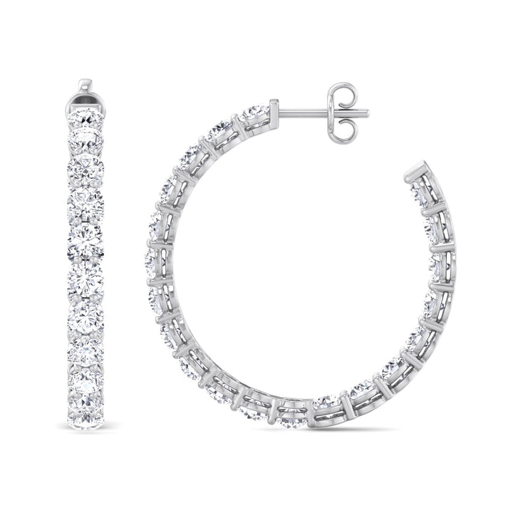 Clarice - 6.10CT Eternity Round Diamond Hoops