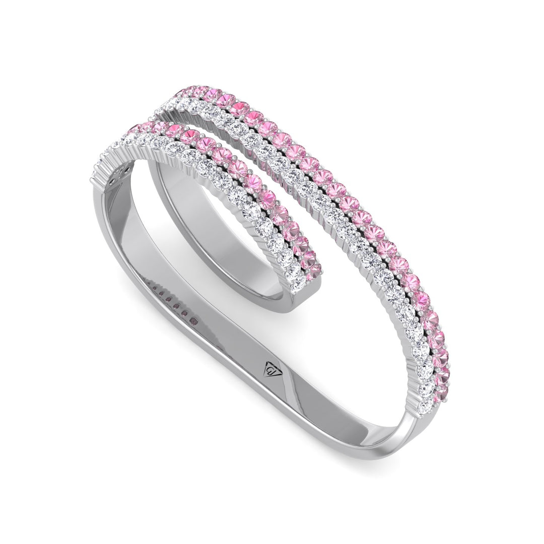 Two-Finger Ring Band-1.2CT-18K-White Gold