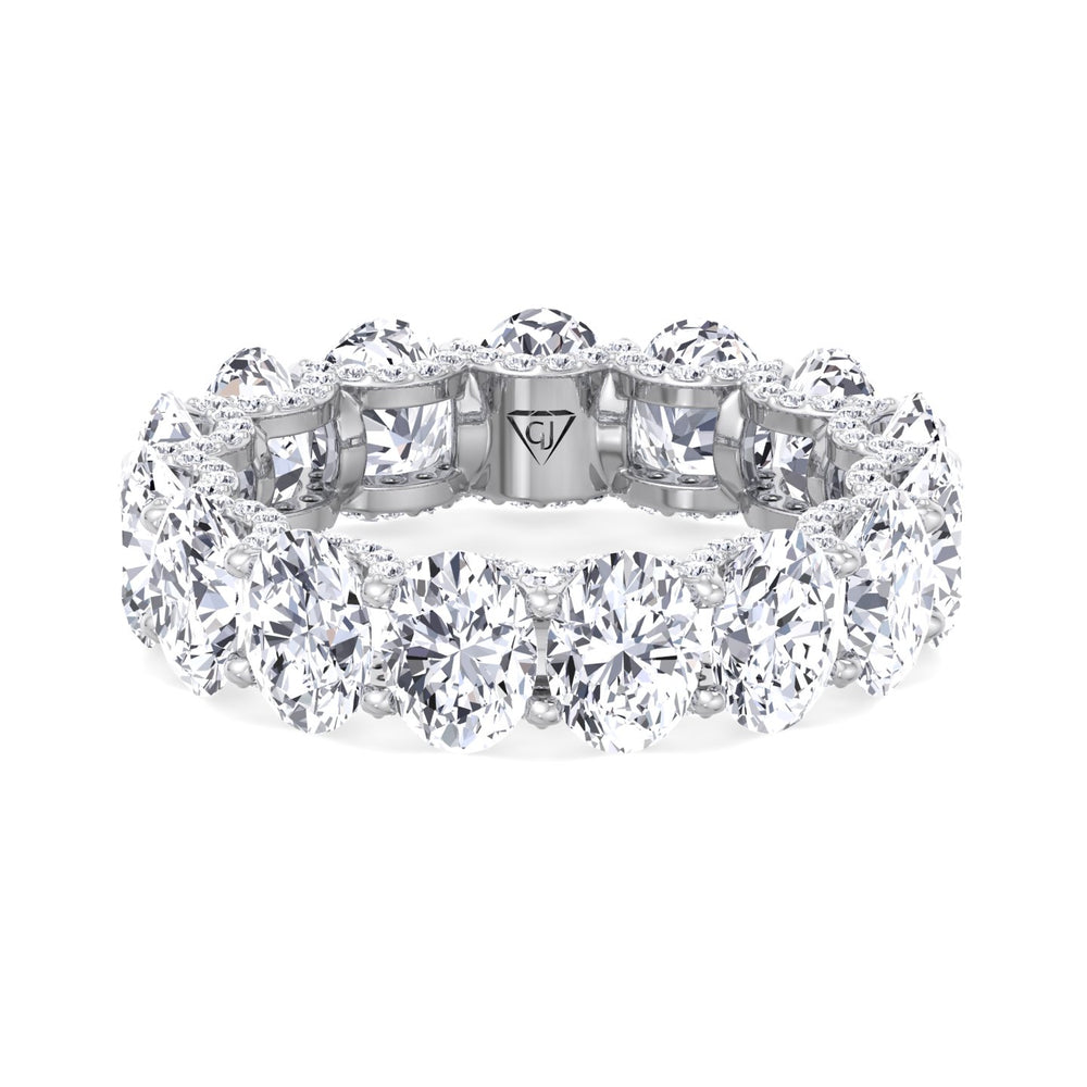 Frances - Oval Cut Diamond Eternity Band With Invisible Halo - Gem Jewelers Co