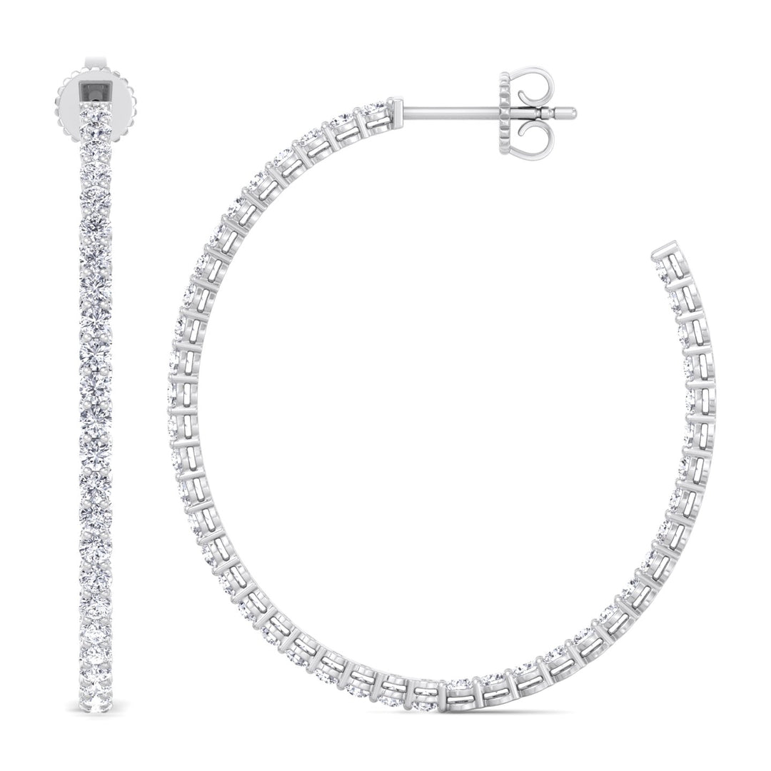Clara - 6.2CT Round Diamond Inside Out Hoops - Gem Jewelers Co