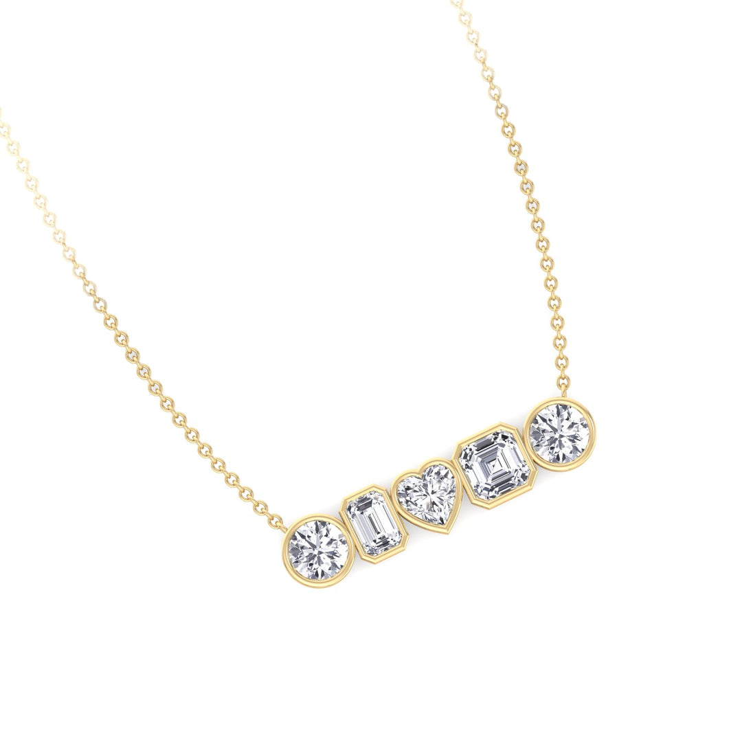 Round-Emerald-Heart-Asscher-Cut-Diamond-in- Bezel-Setting-14K-Yellow-Gold