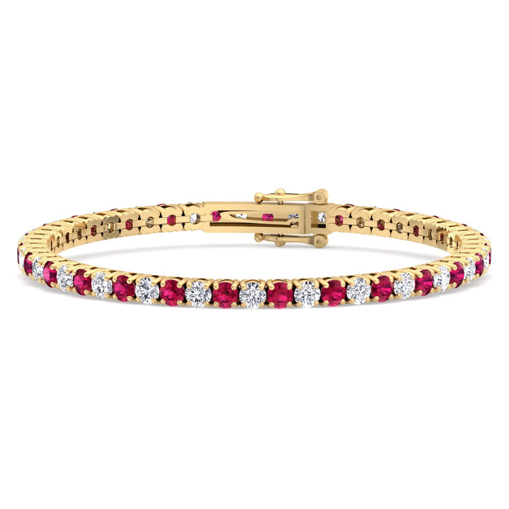 Sophie - Natural Diamond & Ruby Tennis Bracelet